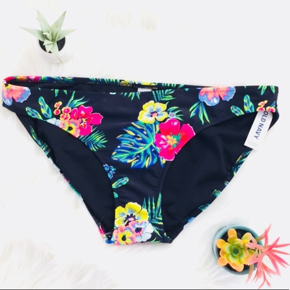black floral bikini bottoms